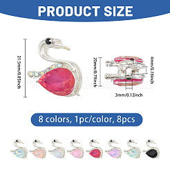 8 шт. 8-цветные бусины из сплава с микропаве из кубического циркония&nbsp;ALRI-CA0001-15