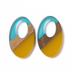 Подвески из прозрачной смолы и ореха&nbsp;RESI-M027-02J