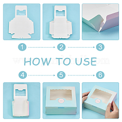 24 шт. красочные упаковочные коробки из крафт-бумаги для выпечки&nbsp;CON-PH0003-32A