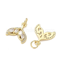 Латунные микропаве прозрачные подвески с фианитом&nbsp;KK-F930-08B-G