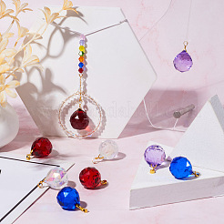 8 шт. подвески из прозрачного стекла K4 9 цветов&nbsp;FIND-TA0003-17