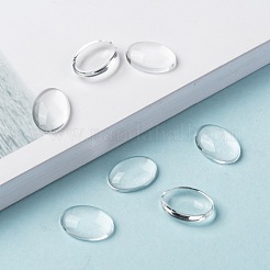 Прозрачные стеклянные овальные кабошоны&nbsp;X-GGLA-R022-14x10
