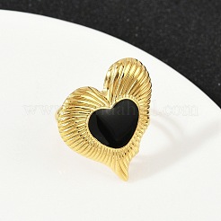 Кольца для женщин из нержавеющей стали 304 с эмалью&nbsp;RJEW-G355-09G