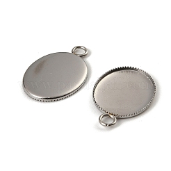 Оправы для подвесок из нержавеющей стали 304 в виде кабошонов&nbsp;STAS-NH0002-01B-P