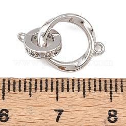 Звенья из латунного микропрозрачного кубического циркония с витыми кольцами&nbsp;KK-G544-45P