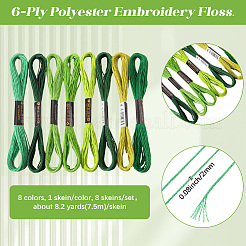 8 моток 8 цвета 6-слойная полиэфирная мулине для вышивания&nbsp;OCOR-CY0002-09C