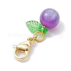 Круглая подвеска из смолы с имитацией кошачьего глаза&nbsp;HJEW-JM01986-01