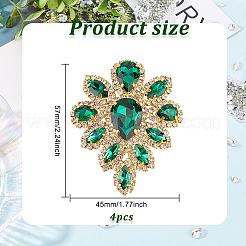 Аппликации из сплава в форме капли со стразами&nbsp;FIND-FG0002-19B