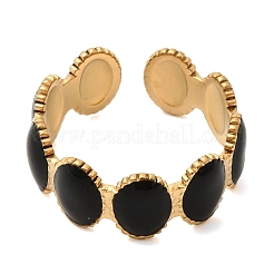 Овальные открытые манжеты из нержавеющей стали 304 для женщин&nbsp;RJEW-A091-12G