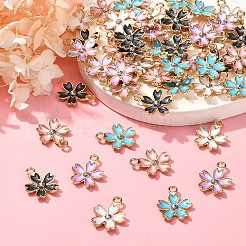 50шт 5 цвета сплава эмалевые подвески&nbsp;ENAM-CJ0002-39