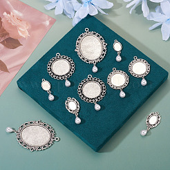 10 шт. 5 стиля подвеска из сплава с кабошоном&nbsp;HJEW-TAC0120