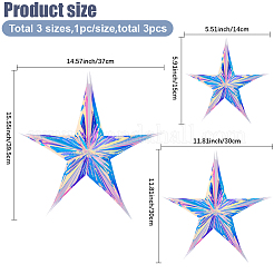 3 шт. 3 стиля пластиковых подвесных украшений в виде звезд&nbsp;DIY-GF0011-70