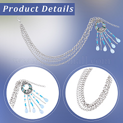 Многослойная цепочка для украшения обуви из сплава в этническом стиле с подвесками-кисточками&nbsp;DIY-WH20053-98