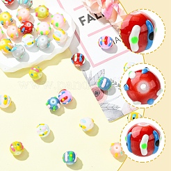 10шт 10 цвета бусины с эмалью лэмпворк ручной работы&nbsp;LAMP-YW0004-14