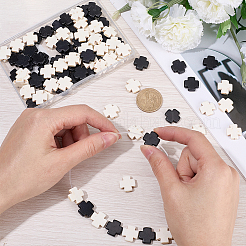 100шт 2 цвета синтетические бирюзовые бусины&nbsp;TURQ-SC0001-31