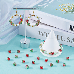 3 нити двухцветных кракле-прозрачных стеклянных бусин&nbsp;CCG-SP0001-01A