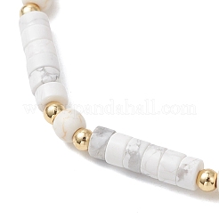 2 шт. эластичные браслеты из бусин натурального говлита и окрашенной синтетической бирюзы для женщин&nbsp;BJEW-JB13216