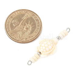 10 шт. 2-цветные синтетические бирюзовые черепахи с подвесками-рондель из бисера&nbsp;PALLOY-JF04013