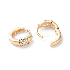 Серьги-кольца из латуни с прозрачным кубическим цирконием&nbsp;EJEW-S241-10G