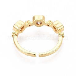 Манжеты из латуни с микро паве кубический цирконий для женщин&nbsp;KK-T071-67G