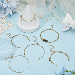 16 шт. 4 стиля браслета-цепочки из нержавеющей стали 304&nbsp;MAK-SC0001-37