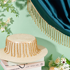 1 ярд стеклянной бисерной ленты с кисточками&nbsp;OCOR-BC0007-52A