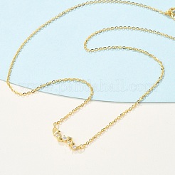 925 серебряное ожерелье с подвеской в виде сердца из прозрачного микропаве из кубического циркония для женщин&nbsp;NJEW-D315-01G