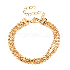 Многорядные браслеты из шариковой цепочки из нержавеющей стали 304&nbsp;BJEW-C128-01B