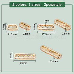 12 шт. 6 стиля латунных многопозиционных звеньев с кубическим цирконием&nbsp;KK-GO0001-31
