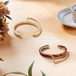 2шт 2 цвета латунные браслеты-манжеты из смолы для женщин&nbsp;BJEW-GO0002-12