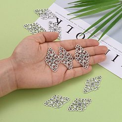 Тибетском стиле сплава ромб филигранные столяров соединения&nbsp;X-TIBE-5377-AS-LF