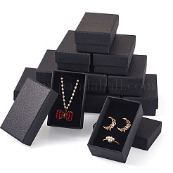 Личи текстурированная бумага ювелирные изделия кольца серьги коробки для хранения&nbsp;CON-TAC0001-22A