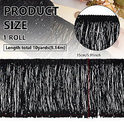 Отделка полиэфирной лентой с кисточками и пайетками&nbsp;OCOR-WH0078-145A