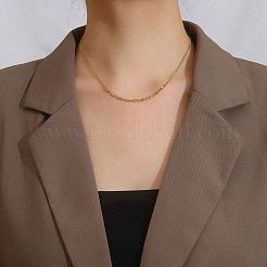 Ожерелье-подвеска в виде колонны с кубическим цирконием и латунными цепочками в виде троса&nbsp;LS-UU3534-1