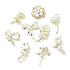 10 шт. 10 стиля броши из сплава со стразами для одежды рюкзака&nbsp;JEWB-CJ0001-90