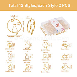 24 шт. 12 подвески из цинкового сплава с открытой спиной в виде котенка&nbsp;FIND-CW0001-05