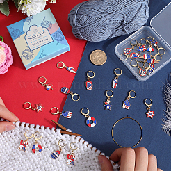 Подвеска-бабочка из сплава с эмалью на День независимости&nbsp;HJEW-SC00057