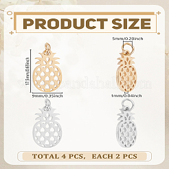 4 шт. подвески из нержавеющей стали 201 двух цветов&nbsp;STAS-LP0004-60