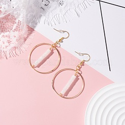 Серьги с подвесками из натурального белого нефрита для женщин&nbsp;EJEW-JE04710-01