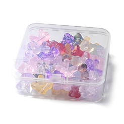 60шт 12 стиля прозрачные окрашенные распылением стеклянные бусины&nbsp;GLAA-FS0001-49