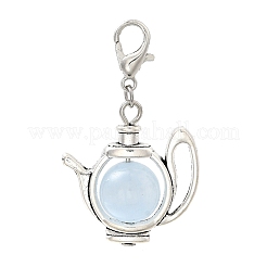 Подвеска для чайника из окрашенного натурального селенита и сплава&nbsp;HJEW-JM04026