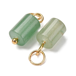 Подвески-колонны из натурального зеленого авантюрина с соединительными кольцами из нержавеющей стали 304&nbsp;G-Q032-01F