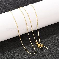 0.8 мм латунная цепочка-коробка с регулируемым слайдером ожерелья&nbsp;KK-H533-09B-G