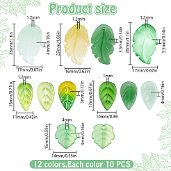 120 шт. 12 стиля подвесок ручной работы из лэмпворка и стекла&nbsp;GLAA-DR0001-10