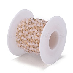 Латунные граненые стеклянные цепочки ручной работы из бисера&nbsp;CHC-F012-03A