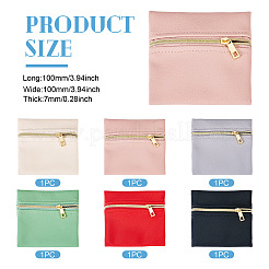 6 шт. 6 цвета искусственной кожи сумки для хранения ювелирных изделий на молнии&nbsp;ABAG-TA0001-66B