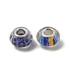 Европейские бусины из прозрачной смолы с печатью&nbsp;RESI-C063-03A