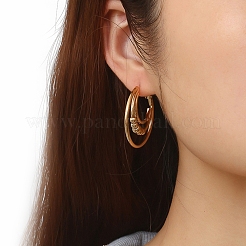 Европейская и американская мода многослойные круглые серьги-кольца из нержавеющей стали&nbsp;PW-WGDA1BE-01