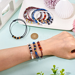 12шт 6 цвета полиэстеровый шнур плетеные браслеты женские&nbsp;BJEW-TA0001-23
