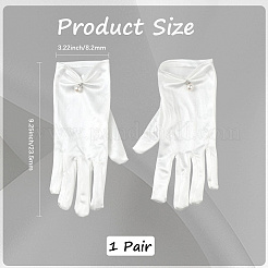 Перчатки невесты из атласной ткани&nbsp;AJEW-WH20816-030N